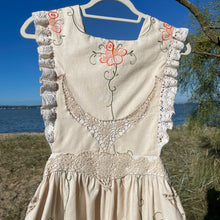 Load image into Gallery viewer, Apron Pinafore Dress, Crochet Trim & Broderie Anglais