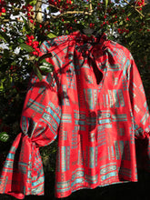 Load image into Gallery viewer, The Ruffle Rosa, Red Geometric Print