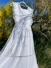 Load image into Gallery viewer, Pre - order: Apron Pinafore, Drawn Threadwork Linen & Broderie Anglais