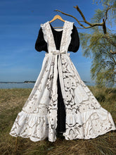 Load image into Gallery viewer, Apron Pinafore Over Dress, Cutout Linen & Broderie Anglais