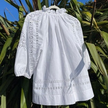 Load image into Gallery viewer, The Ruffle Rosa, White Vintage Drawn Threadwork
