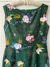 Load image into Gallery viewer, Hand Painted Silk Dress with 3D Embroidered Flowers