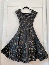 Load image into Gallery viewer, The Vintage 50s Black Satin Dress