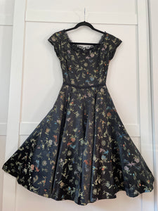 The Vintage 50s Black Satin Dress