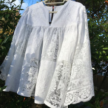 Load image into Gallery viewer, Mithra Folk Smock Blouse, White fine linen