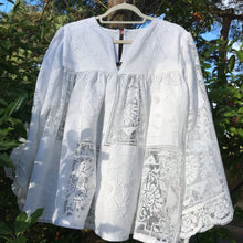 Load image into Gallery viewer, Mithra Folk Smock Blouse, White fine linen