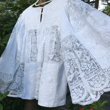Load image into Gallery viewer, Mithra Folk Smock Blouse, White fine linen