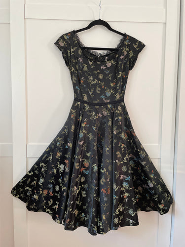 The Vintage 50s Black Satin Dress