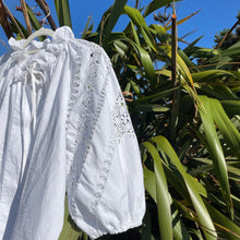 Load image into Gallery viewer, The Ruffle Rosa, White Vintage Drawn Threadwork