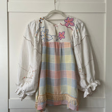 Load image into Gallery viewer, The Frankie, vintage smock blouse, pastel jumbo check