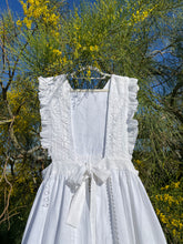 Load image into Gallery viewer, Pre - order: Apron Pinafore, Drawn Threadwork Linen & Broderie Anglais