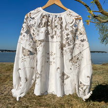 Load image into Gallery viewer, The Vintage Millie, Cut work natural linen