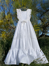 Load image into Gallery viewer, Pre - order: Apron Pinafore, Drawn Threadwork Linen & Broderie Anglais