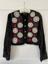 Load image into Gallery viewer, Vintage Velvet Rose &amp; Lace Jacket