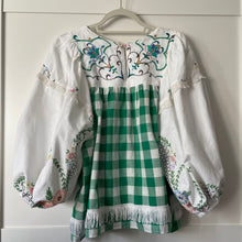 Load image into Gallery viewer, The Frankie, vintage smock blouse, green jumbo check
