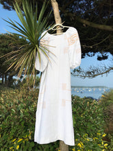 Load image into Gallery viewer, Vintage beach dress, hand embroidered linen
