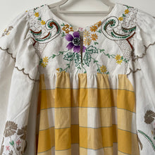 Load image into Gallery viewer, The Frankie, vintage smock blouse, mustard jumbo check