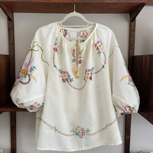 Load image into Gallery viewer, The Vintage Millie Linen Blouse