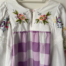 Load image into Gallery viewer, The Frankie, vintage smock blouse, lilac jumbo check