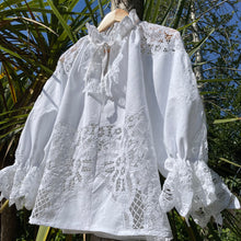 Load image into Gallery viewer, The Ruffle Rosa, White VintageTapework