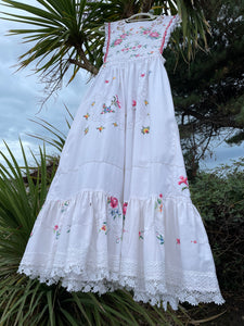 Apron Pinafore Dress, Cross-Stitch & Broderie Anglais