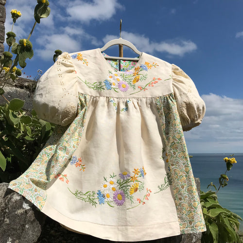 Clara Folk Smock Blouse, Summer Wild Flowers